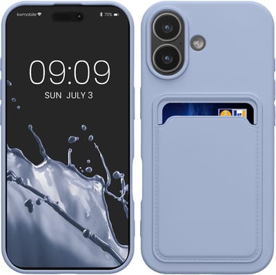 kwmobile telefoonhoesje geschikt voor iPhone 17 - Hoesje met pasjeshouder - TPU case in lavendel