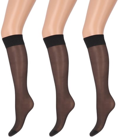 Marianne - Dames Kneehighs Antipress Lycra Panty - 20Den - 3-Pack - Maat One Size - Anthracite