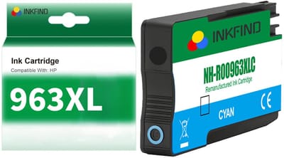 INKFIND 963XL Cyaan Inktcartridge compatibel met HP963 HP963XL HP 963 HP 963XL 3JA27AE voor HP OfficeJet Pro 9010, 9014, 9012, 9020, 9025, 9015, 9016, 9019, 9022, 9018 Hoge Capaciteit - 1-pack Cyaan