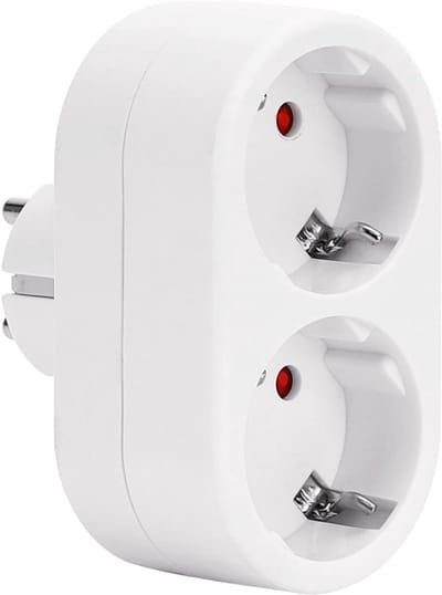 DailySupplies® Dubbele Stekker voor Stopcontact - Tweeweg Stekker - Verdeelstekker - Stopcontact Splitter - Met Kinderbescherming - Wit