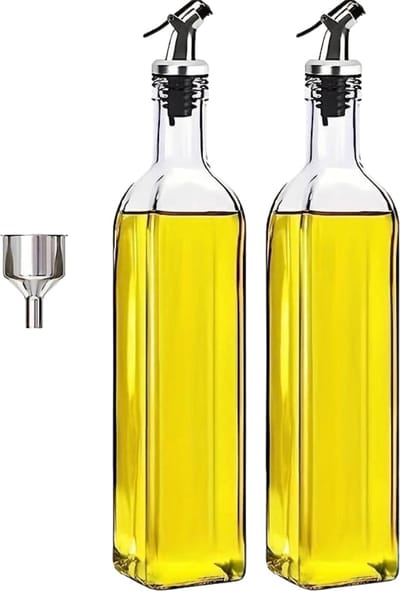 Nivard Oliefles Met Schenktuit - Schenktuit Olijfolie - Navulbaar - Oliefles Met Pipet - Olijfolie Fles - Olie Dispenser - Oil Dispenser - Oil Bottle - 500ML - 2 Stuks
