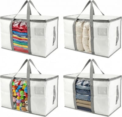 Opbergzakken Set - Kleding Tassen - Ruimte Besparen - Vocht en Stofwerend - 65x35x40cm - Grijs