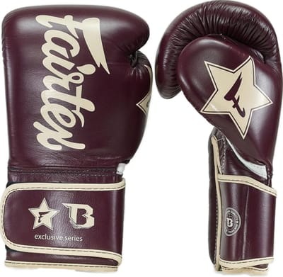 Booster X Fairtex Bokshandschoenen - BG V2 - Echt leer - Donkerrood / Beige 10 oz