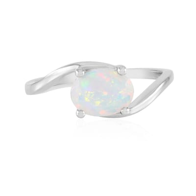 Cavill - Zilveren ring met ovale Welo opaal 0,841 ct - 925 Sterling Zilver met platina afwerking - Luxe ophaal sieraden - Modern design