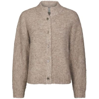 Neo Noir taura fluffy knit cardigan 165103 976 melange
