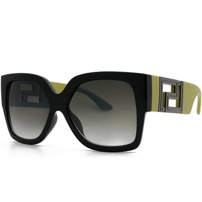 Lunettes de soleil carrées à grande monture pour femmes, lunettes de soleil de styliste vert