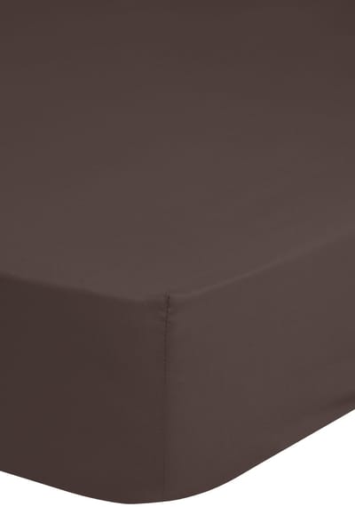 HIP hoeslaken effen kleur - 1 persoons 90x200 cm - Bruin - 100% Katoen satijn