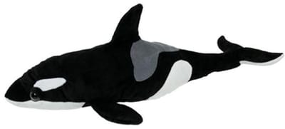 Nature Planet Knuffeldier orka - zachte pluche stof - veel details - zwart/wit - 54 cm - Cadeau - Kinderen - Zeedieren