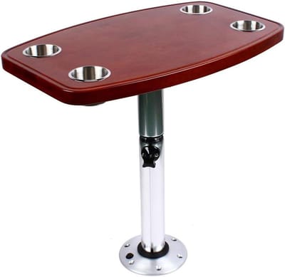 Camper Tafel - Woonboot Meubel - Binnenruimte Gebruik - In Hoogte Verstelbaar - 60 x 38 cm - Bruin