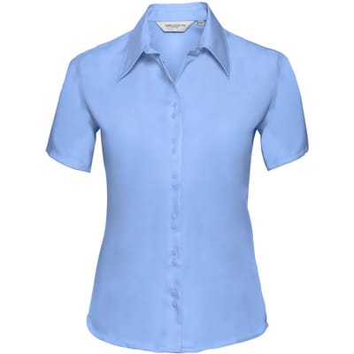 Russell Collection Dames/Dames Ultimate Non-Iron Shirt met Korte Mouwen (Heldere lucht)