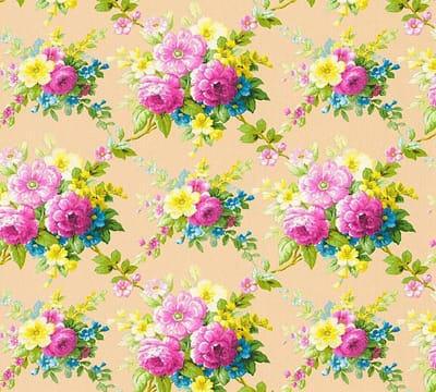 TRADITIONEEL KLASSIEKE BLOEMEN BEHANG | Franse Stijl - rose geel groen roze - A.S. Création Château 5
