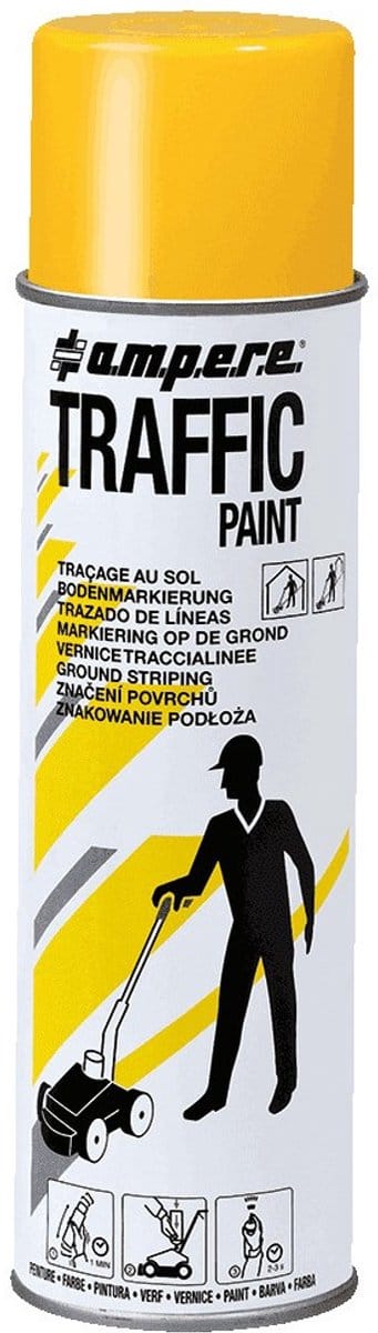 Ampere Traffic Paint markeerverf - geel | 12 x 500 ml