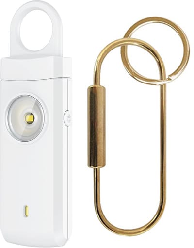 Persoonlijke Alarm - 1 Stuks - Krachtig 130 Db Geluid En Felle Flits - Persoonlijke Veiligheidsalarm - Zelfverdediging Sleutelhanger - Persoonlijke Bescherming - Noodsignaal - Senioren Alarm - Draagbaar Veiligheidsalarm - Wit