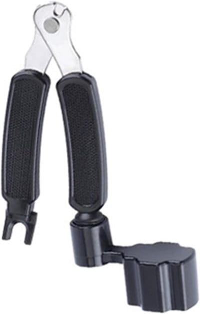 Gitaar Onderhoudstool - Snaarwinder Cutter - Snaren Wisselen - 3-in-1 Functie - 12 x 5 x 2 cm - Zwart