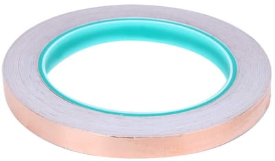 Dailygoods - Dubbelzijdige koperfolietape - Geleidende tape - Afscherming - 10 mm x 20 m - Koperfolie tape - Voor elektromagnetische bescherming -...