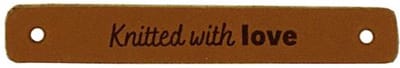 Durable Leren Labels – "Knitted with Love" – Durable (2 stuks)