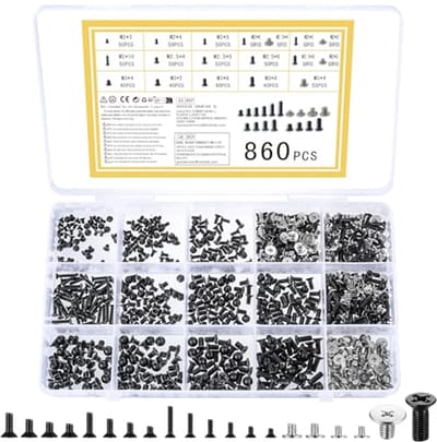 860-delige schroevenset voor computer en laptop - M2, M2.5, M3 schroeven assortiment
