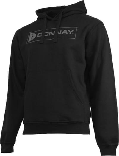 Donnay - Sweater met capuchon (David) - groot logo - Sporttrui - Black (020) - maat S