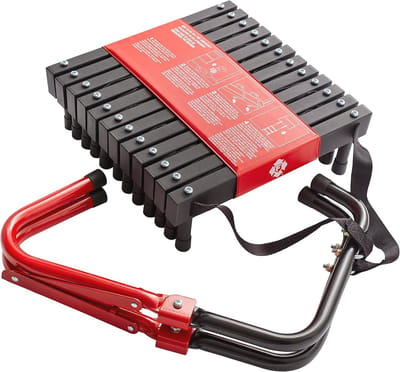 Brandladder voor twee verdiepingen - 4,3 m, staal, antislip, zwart