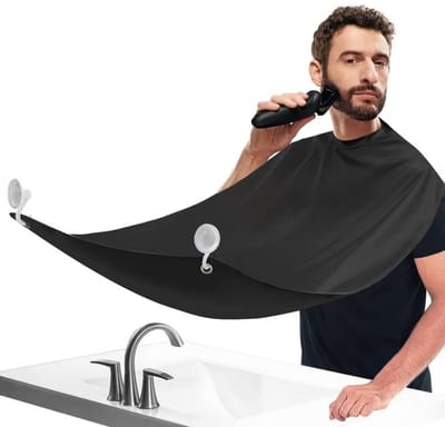 Actie4you® - Baard Schort – Scheerschort – Schort voor mannen - Baard Trimmen – Kapmantel – Scheer Cape - Inclusief Zuignap - Zwart