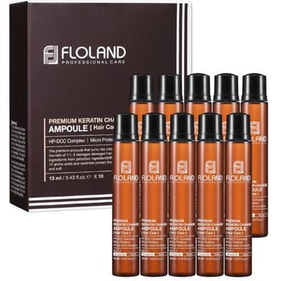 Floland Professionele Premium Zijde Keratine Ampul voor Sterk Beschadigd Haar 10X13ml