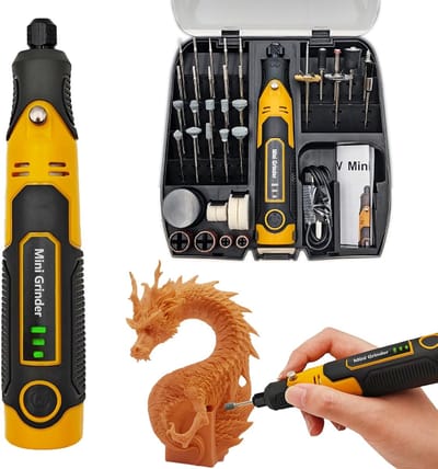 Harsboor - 3D Geprinte Hars Uithard Schuur en Polijstgereedschap Set - Mini Type-C Draadloze Elektrische Roterende Schuurmachine - Met 57 Toebehoren - Voor Boren - Schuren en Polijsten van 3D Geprinte Harsmodellen