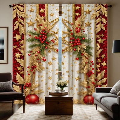 2 Pièces HD Numérique Jaune Cravate Mode Rideaux Feuille d'Or Décoration Intérieure Style Décoration Salon Chambre Rideau à Oeillets E W52H63inchW132H160cm brown