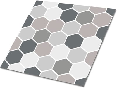 Tulup PVC Tegels - Honingraat Vinyl Tegels - 30 cm x 30 cm - Grijs Vloer Tegels PVC - 9 stuks - Modern Plaktegels - Zelfklevende PVC Tegels - Plaktegels keuken en Badkamer