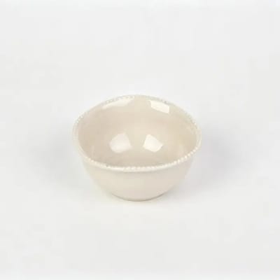 Schaaltjes – Pearls – parelrand – beige – Ø 11,6 cm – set van 6