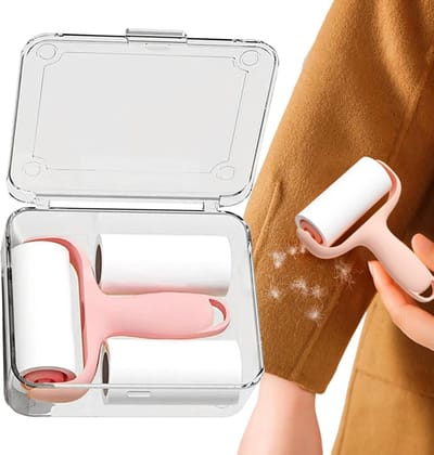 4 stuks Mini-pluizenroller - Draagbare pluizenverwijderaar voor katten en honden | Verwijderaar van dierenhaar | Geschikt voor meubels, bekleding, tapijten, kleding, autostoelen, beddengoed en kledingstukken (roze, blauw, groen, oranje)