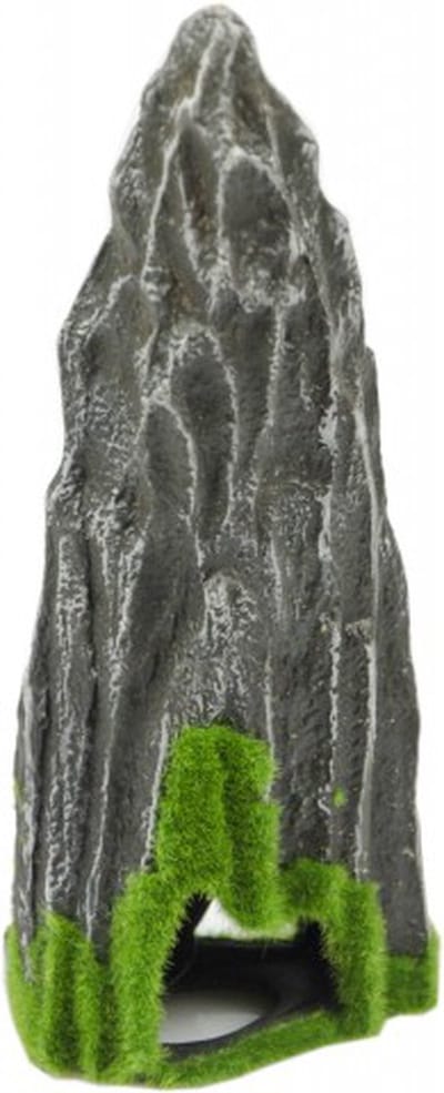 Aquariumornament - Decoratie aquarium - Rots met mos - 10x27x6 cm