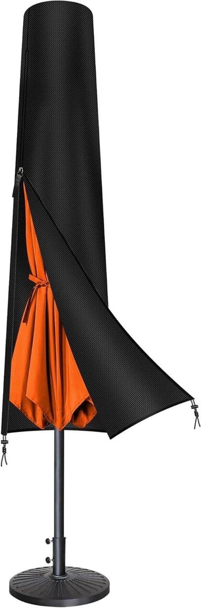 Parasolhoes Beschermhoes - Afdekhoes Tuin - Parasol Beschermen - Waterdicht Oxford Materiaal - 240 x 57 cm - Zwart
