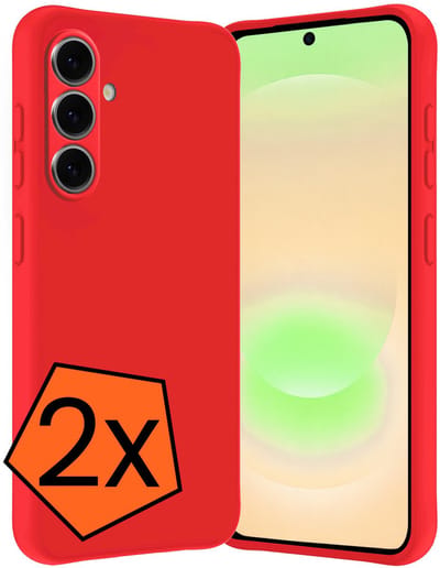 Hoes - 2 Stuks - Geschikt voor Samsung Galaxy A37 - Sterk & Shockproof - Case Siliconen - Back Cover - Telefoon Hoes - Rood