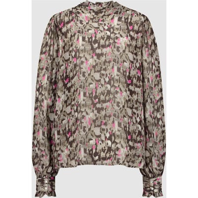 Circle of Trust Puck Blouse Neon Leo Größe: XS | Longsleeves Outlet | Damen