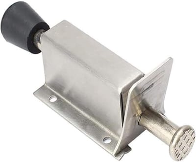 Magnetische Deurstopper - Deurvanger RVS - Tochtvrij Houden - Roestvrij Staal - 100mm Hoogte - Zilver Zwart