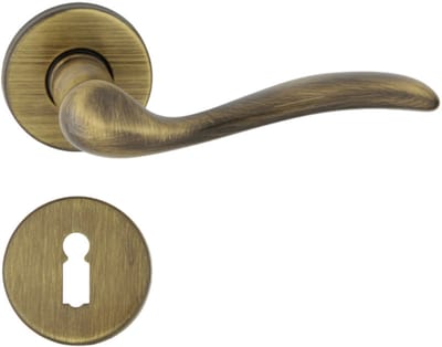 Domino® Deurkrukgarnituur TULUZA R M3 - Mat bruin - BB- gladde sleutel met Ronde Rozette - Deurbeslag van aluminium - Deurklink voor kamerdeur, kantoordeur, kelderdeur en binnendeur