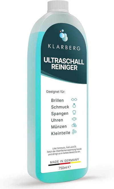 Ultrasoon reinigerconcentraat 750 ml - citrusgeur, huidvriendelijk, ideaal voor brillen, sieraden en horloges
