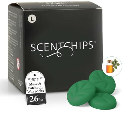 Scentchips® Musk & Patchouli - Geurblokjes - Huisparfum - Geurchips - Waxmelts - Geschikt voor Geurbrander en Waxbrander - L - 26 Stuks