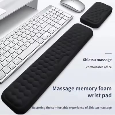 Actie4you® - Ergonomische Polssteun Toetsenbord en Muis - Muismat - Pols Beschermer - Anti Slip - Ergonomisch Gel Ondersteuning – Zwart
