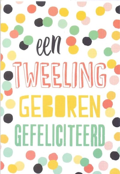 Wenskaart Een Tweeling Geboren Gefeliciteerd - Gratis verzonden - D4300/159
