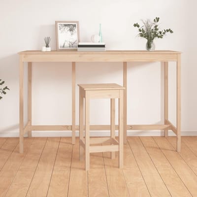Massieve houten tafel - Bartafel - Gezellig samenzijn - Robuust tafelblad - 180 x 80 x 110 cm - Naturel