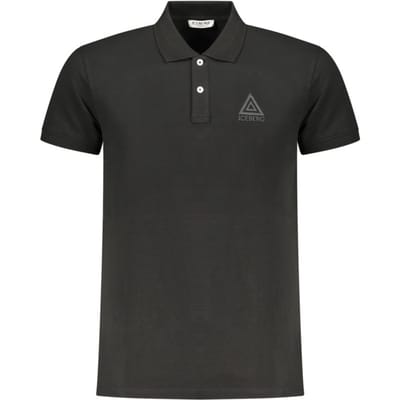 Zwarte Poloshirt Met Logo Van Een Ijsbergdriehoek
