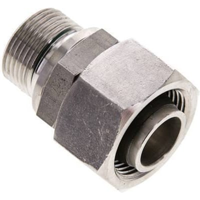 18L & M22x1.5 RVS Rechte Draaidoorvoer Buitendraad 315bar FKM Verstelbaar ISO 8434-1