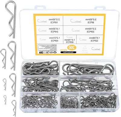 200 Stuks R-clips en Cotter Pins Set - Duurzame Bevestigingspennen voor Voertuigen, Tuinmachines en Campers