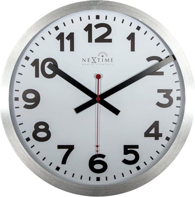 Wandklok - Stationsklok - Tijd Bijhouden - Radio Controlled - 35cm Diameter - Wit
