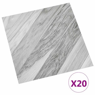 vidaXL - Zelfklevende - Vloerplanken - Grijs - Gestreept - 30,5 - x - 30,5 - cm - 20 - st