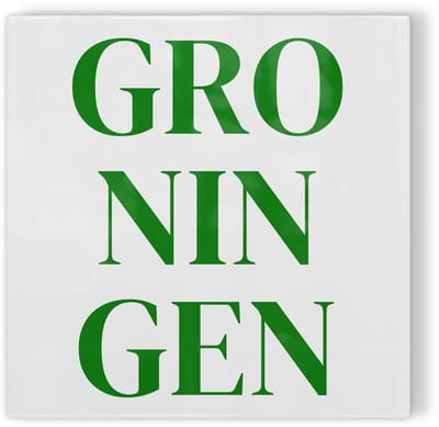 Tegeltje Groningen - wit groen - tegeltje stad - tegeltje met tekst