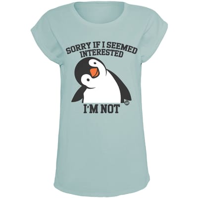 Todd Goldman - Fun T-shirt - Sorry If I Seemed Interested - I'm Not - S tot XXL - voor Vrouwen - lichtblauw