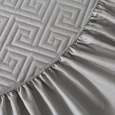 Instap Warm /Hoogwaardige gewatteerde Hoeslaken100% katoen hoeslaken tweepersoons Boxspring/matras 160x200x30cm-Grijs