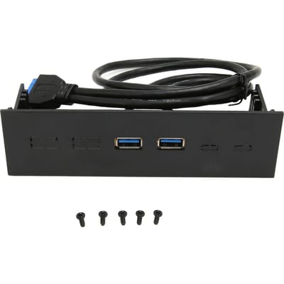 5.25in Voorpaneel 2 Poorts USB-poort Optische Drive Voorpaneel USB 3.0 naar 19 Pin Metaal Optische Drive black